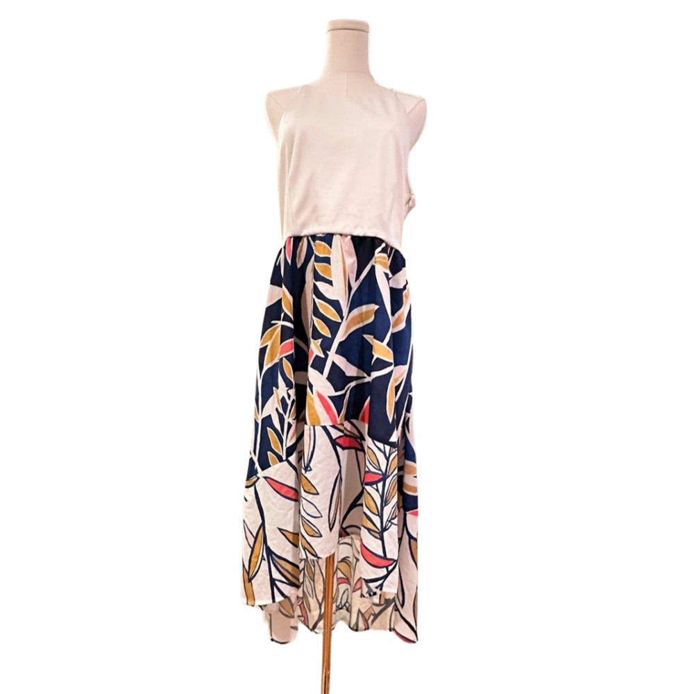 Hutch Wandering Vine Rebecca Hi Low Maxi Dress Large Hi Low Zip Closure